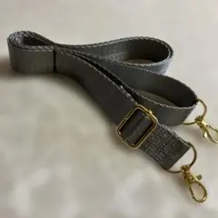 ②購入者様限定　ショルダー紐　シルバーグレー　ゴールド金具