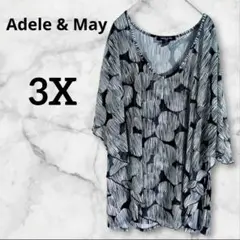 送料込❤Adele & May【3X】 Vネックフレアトップス チュニック