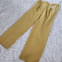 ドレスキップ テーパード パンツ ストレッチ L イエロー 黄色 dreskip