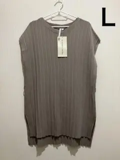 HK WORKS LONDON フレンチスリーブニットワンピース　Ｌ　ベージュ