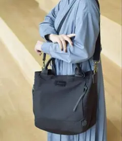 【美品】toleur ポリエステル 2way トートバッグ 黒　A4可