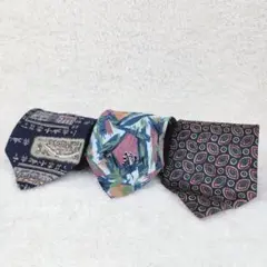 ネクタイ 3本まとめ ビジネス シルク ヴィンテージ レトロ 3