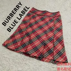 BURBERRY BLUE LABEL バーバリー スカート チェック 赤