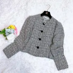 極美品✨クリスチャンディオール ノーカラー ツイード ジャケット レトロボタン