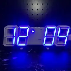 USB LED デジタル 時計 置き時計 目覚まし時計 青