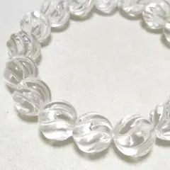 商品の説明必読！∞ 高品質 水晶ツイストカット12mmブレス ∞