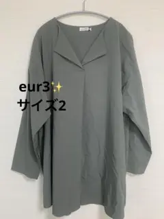 未使用品⭐︎エウルキューブ⭐︎eur3 シャツ　チュニックカーキ⭐︎大きいサイズ