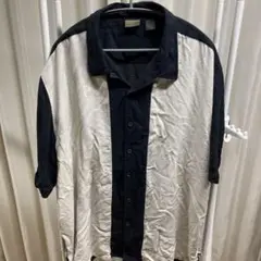 シルクシャツ 2XL 黒白