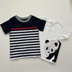 Tシャツ2枚セット（ストライプ・パンダ）