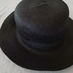 ブラック バケットハット ストロー
