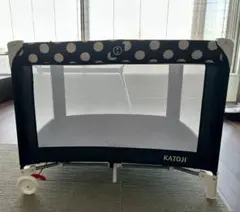 【美品】KATOJI ベビーベッド　ベビーサークル　プレイヤード　クールドット柄