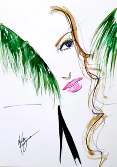 原画#74 女性画 水彩画 スケッチ ドローイング インテリア アート 絵画