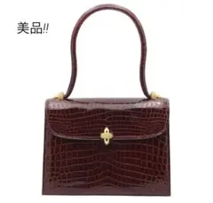 美品　モラビト トラヴィアータ オーストリッチ ハンドバッグ　グレー系 MORABITO 美品/ モラビト TRAVIATAトラヴィアータ