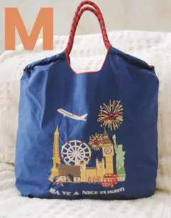 旅行 都市花火 刺繍 エコバッグ Mサイズ 新品未使用