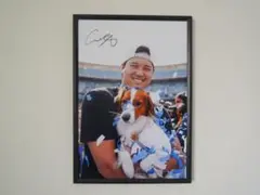 A4 額付き ポスター 大谷翔平 デコピン 優勝 フォトフレ