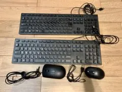 有線キーボード2台とマウス2台セット