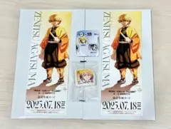 鬼滅の刃 無限城編 ランダムチケット風カード2枚＆くら寿司消しゴム(我妻善逸)