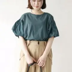 サマンサモスモス　カットソー　半袖　緑　グリーン