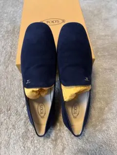 TOD'S ネイビー スエード スリッポン　ローファー