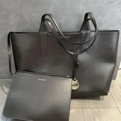 EMPORIO ARMANI ブラックシルバー　トートバッグ