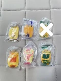ばかうけ　ミニチュアチャーム　5個セット　セミコンプ　ガチャ