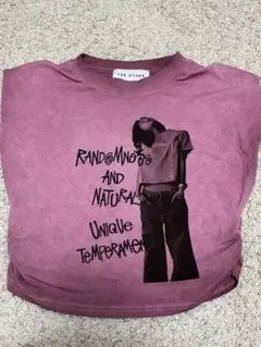 グラフィックTシャツ ピンク パープル ノースリーブ ヴィンテージ