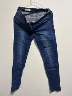 ikka ダークブルー スキニージーンズ