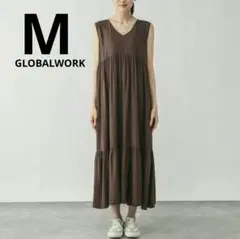 新品 グローバルワークさらさらリラックスノースリーブワンピースM