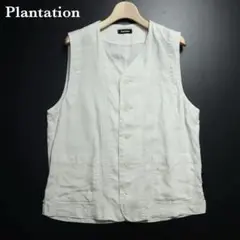 良品　Plantation プランテーション　ベスト　麻　リネン素材　ホワイト