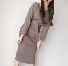 snidel ニット セットアップ (ブラウン)