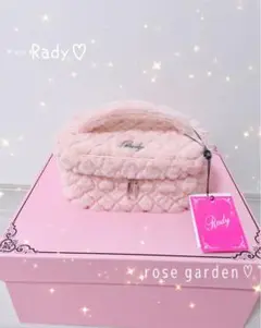 Rady おしゃれな ロゴ ラインストーン キルティング ファー バニティポーチ