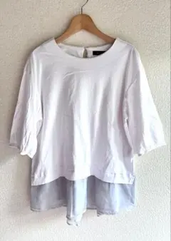 Reflect ホワイト レイヤードTシャツ 五分袖11サイズ