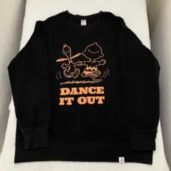 ユニクロ　スヌーピー DANCE IT OUT ブラック　オレンジ　Ｌ　長袖　上