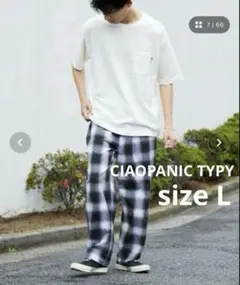 試着のみ*CIAOPANIC TYPY*オンブレチェックシアサッカーパンツ L