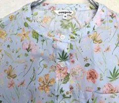 新品 クーポール　綿100%半袖シャツワンピース　花柄 　リバティ　36