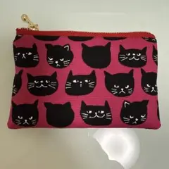 黒猫デザインのキャンバス⭐︎ミニポーチ ポーチ