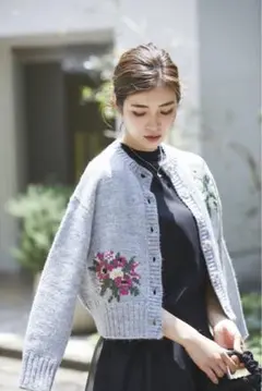 SEVEN TEN×KEITAMARUYAMA フラワー刺繍ニットカーディガン