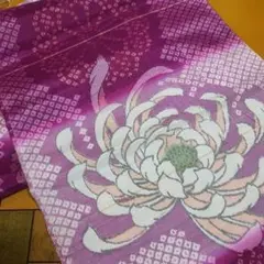 紫色 菊柄 着物反物