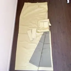 クリーム色 遮光性ドレープカーテン 135cm イエロー