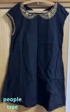 people tree 黒のノースリーブワンピース　M