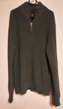 H&M ハーフジップ ニット セーター オリーブグリーン