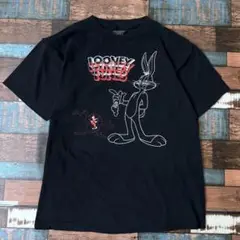 ビンテージ　古着　ルーニーテューンズ　メンズ　半袖tシャツ　黒 サイズL