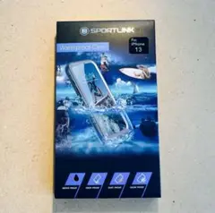 iPhone13 防水ケース 透明/黒 ストラップ付き