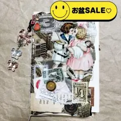 【SALE】海外リアルヴィンテージ用紙のみを綴じたジャンクジャーナル雑記帳♫№6