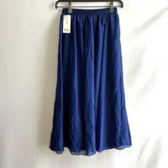 ANDJ 青　ブルー　新品未使用タグ付き　M ロングスカート　無地　シンプル