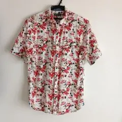 メンズ 花柄 半袖シャツ Mサイズ