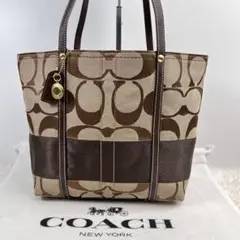 ✨極美品✨ COACH コーチ トートバッグ シグネチャー キャンバス ブラウン