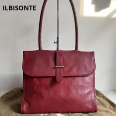 ILBISONTE トートバッグ レッド レザー A4 保存袋