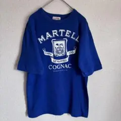 MARTELL ロゴ Tシャツ 青　ビンテージ