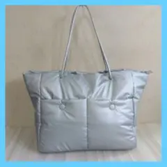 美品 シルバー キルティング トート バッグ